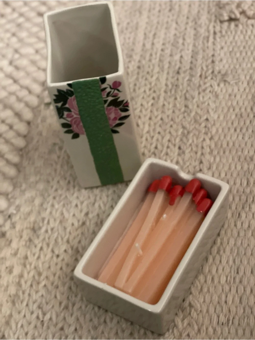 Matchbox Floral Salted Woods & Rose Ceramic Candle from Anthropologie